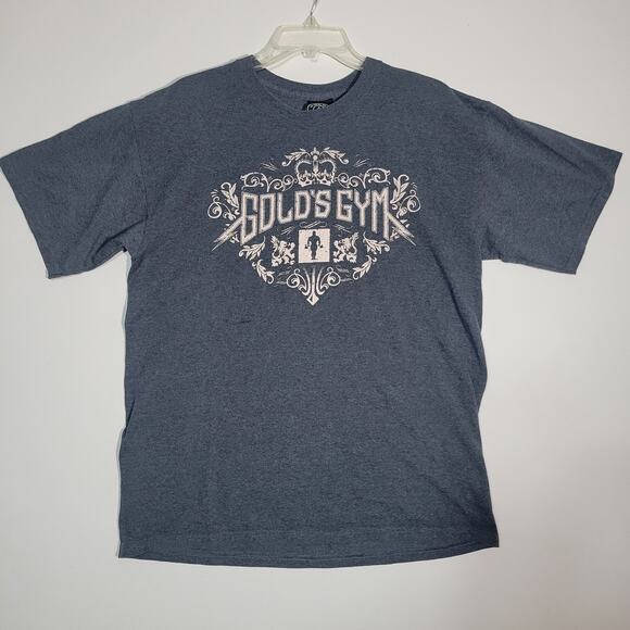 Vintage Golds Gym Made In USA T-Shirt Men's Size LARGE Grey Tee Fast Shipping - Picture 1 of 7